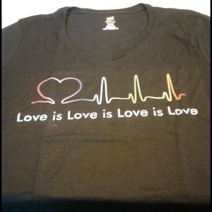 Ladies xl Hanes v-neck black, Love is Love t shirt